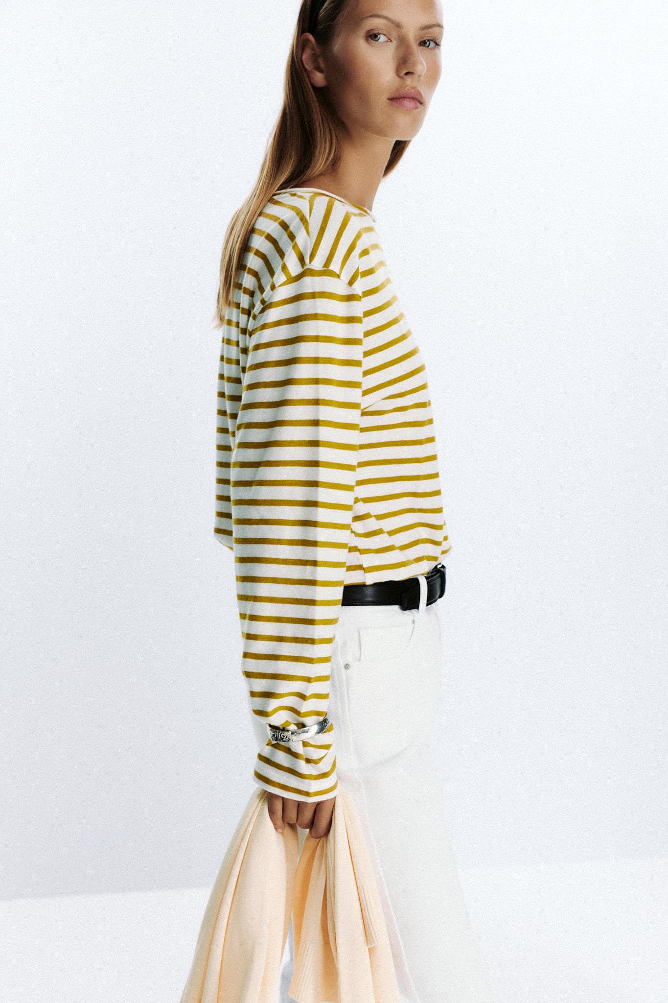 SLUB STRIPED COTTON T-SHIRT